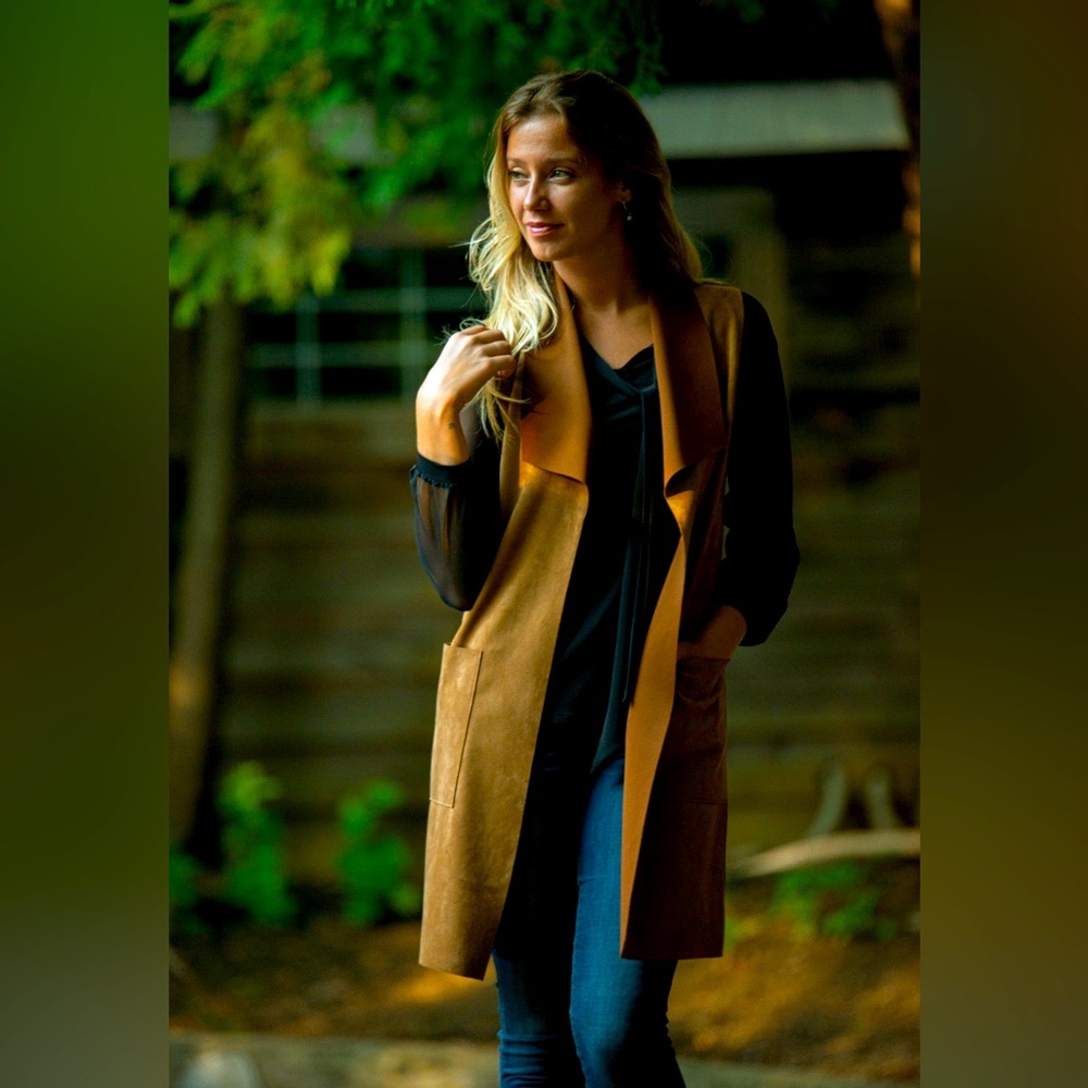 Arianne Laredo Vegan Suede Long Vest- Size Medium